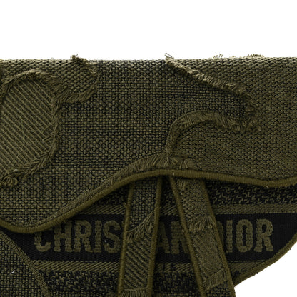 Christian Dior Canvas Embroidered Camouflage Saddle Belt Bag Green 8 of 10
