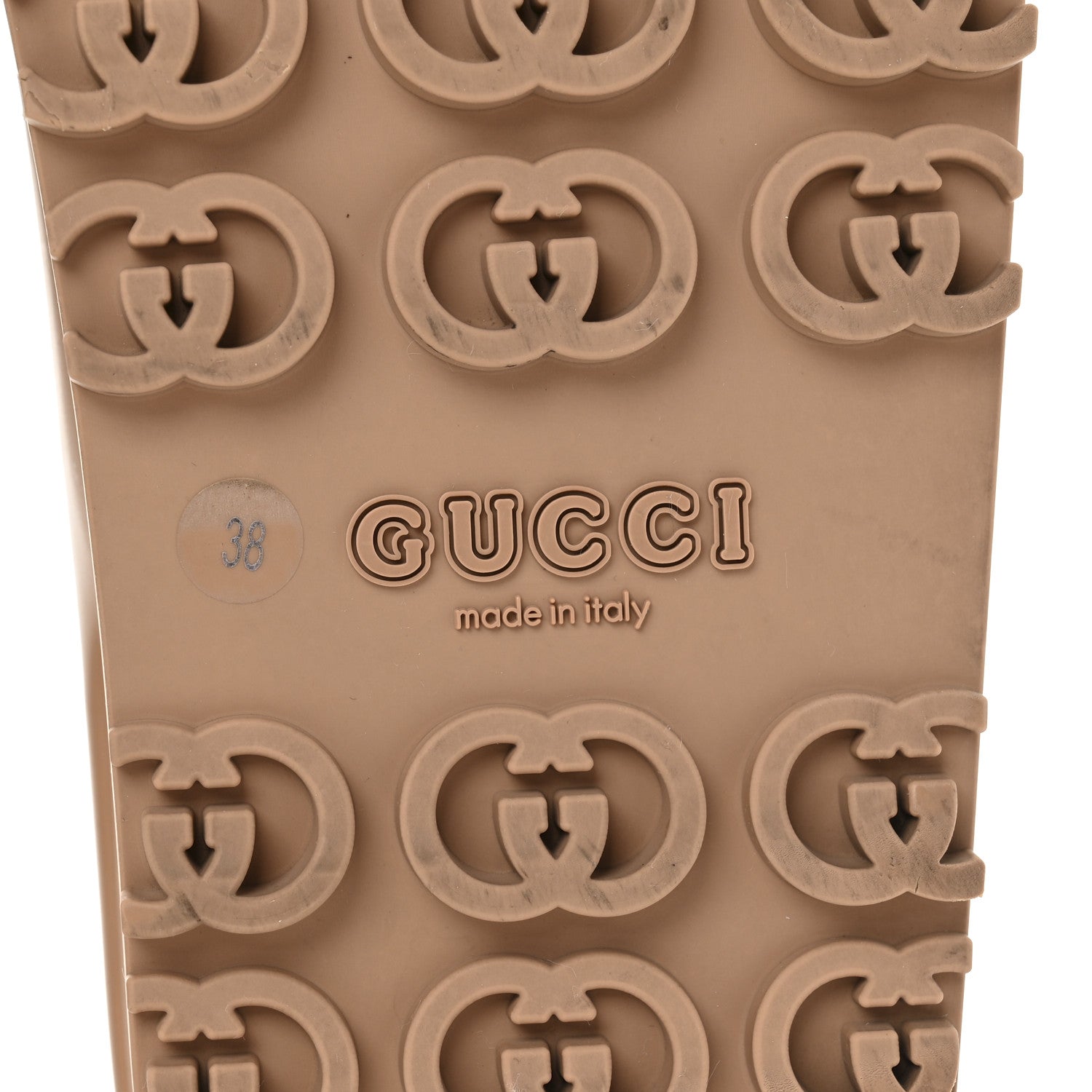 Gucci Soft Rubber Womens Interlocking G Platform 42mm Slide Sandals 37 Vintage Camel 38 Vintage Camel 7 of 9