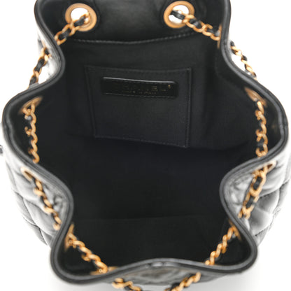 Chanel Calfskin Quilted CC Chain Bucket Backpack Black 5 of 11