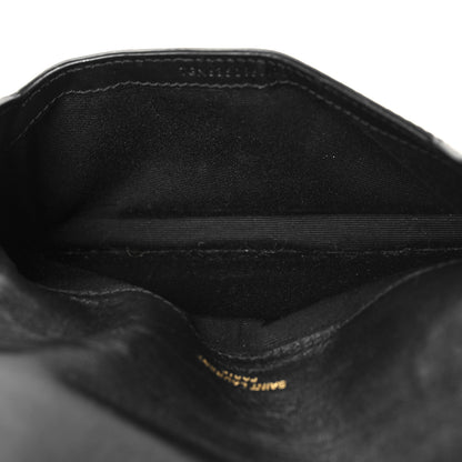 Saint Laurent Crocodile Embossed Monogram Phone Holder Crossbody Black 5 of 10