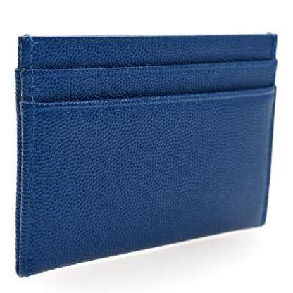 Chanel Caviar Timeless CC Card Holder Wallet Blue 3 of 8