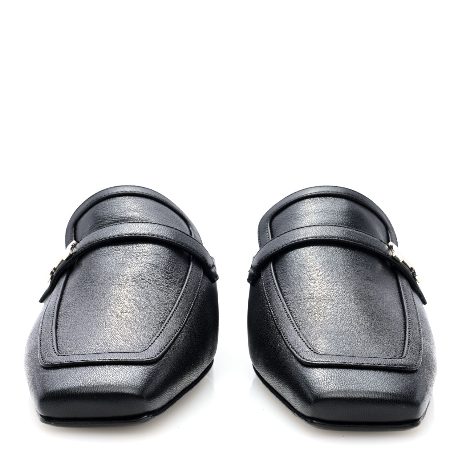 Hermes Goatskin Groupie Mules 38 Black 2 of 10