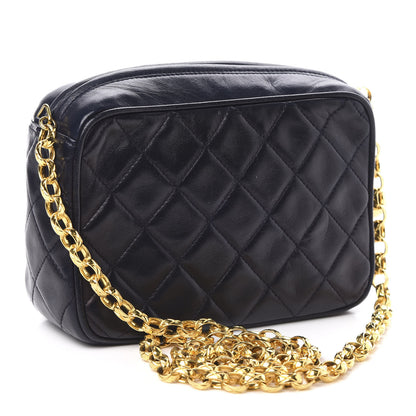 Chanel Lambskin Woven Quilted CC Camera Case Navy 3 of 12