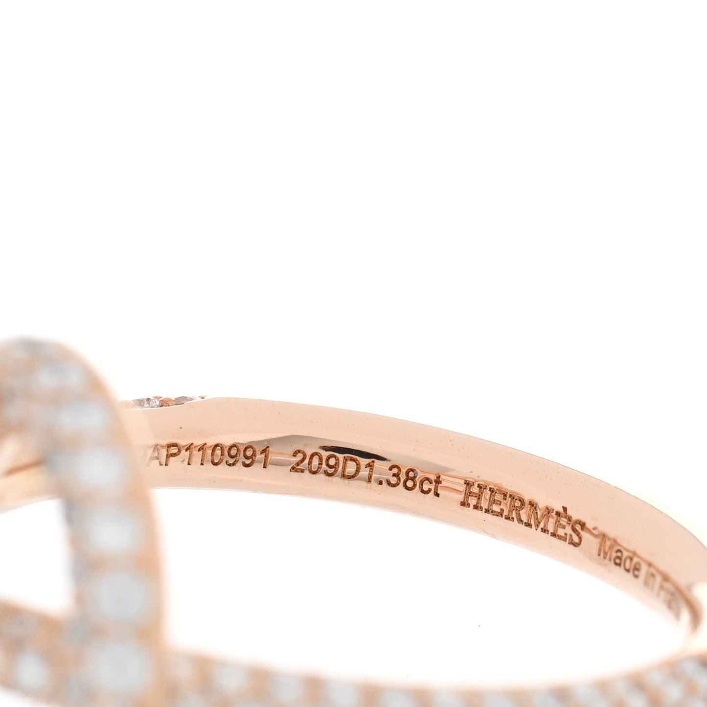 18K Rose Gold Diamond PM Echappee Full Pave Ring 52 6