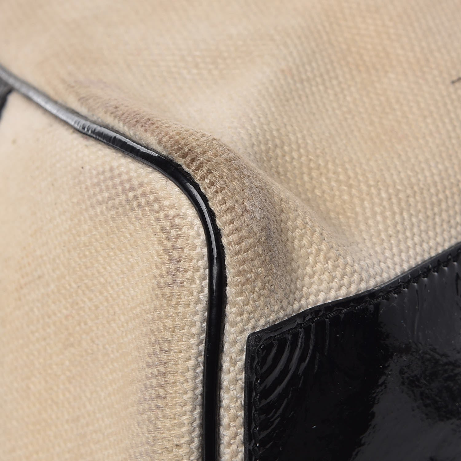 Fendi Canvas Patent Grommet De Jour Tote Natural 20 of 22