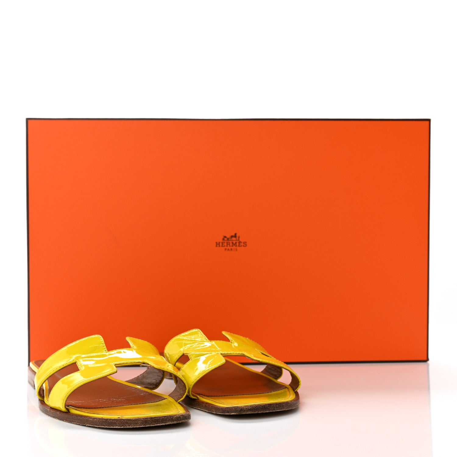 Hermes Patent Oran Sandals 39 Paille 13 of 13
