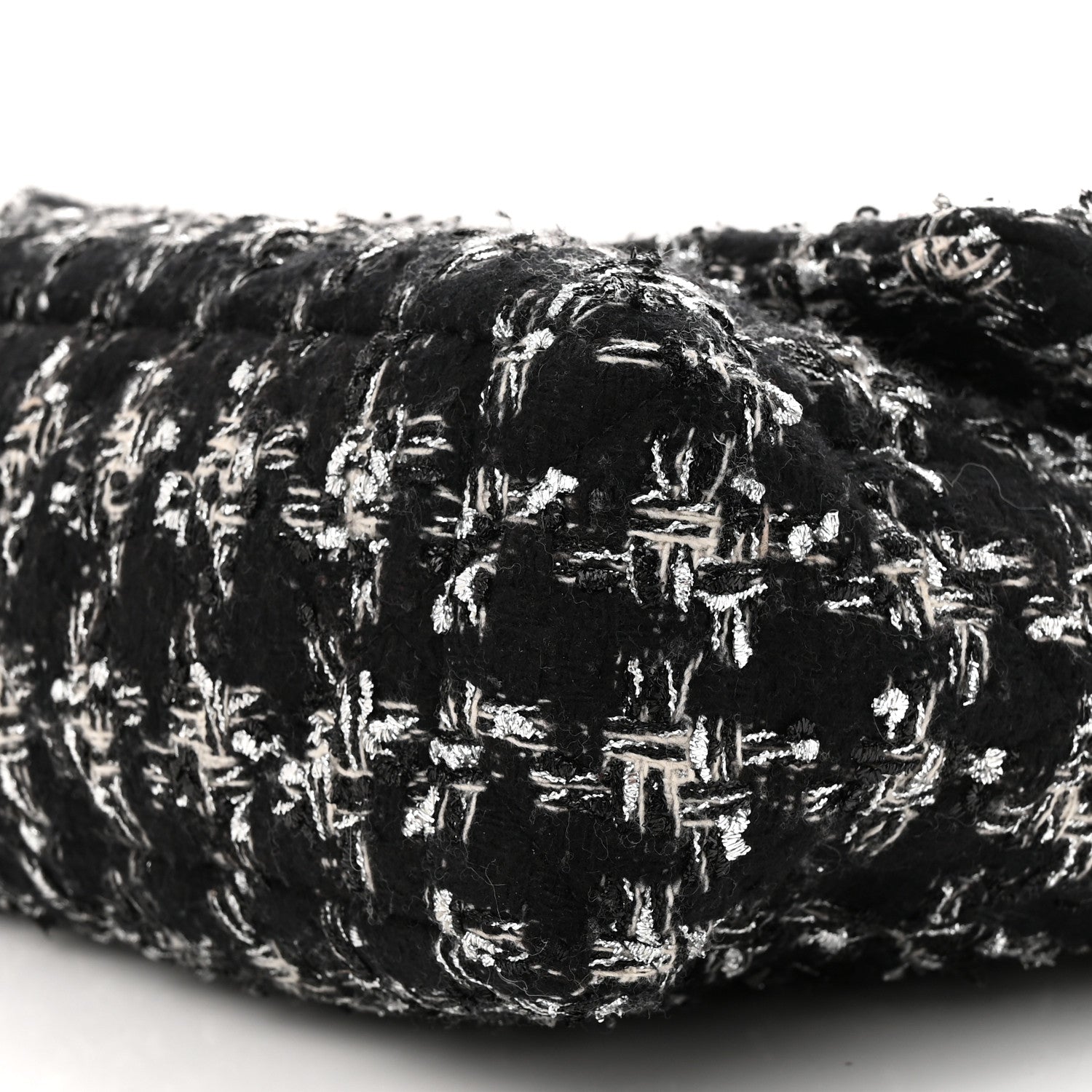 Chanel Tweed Quilted Large Chanel 19 Flap Black Silver Ecru 10 of 11