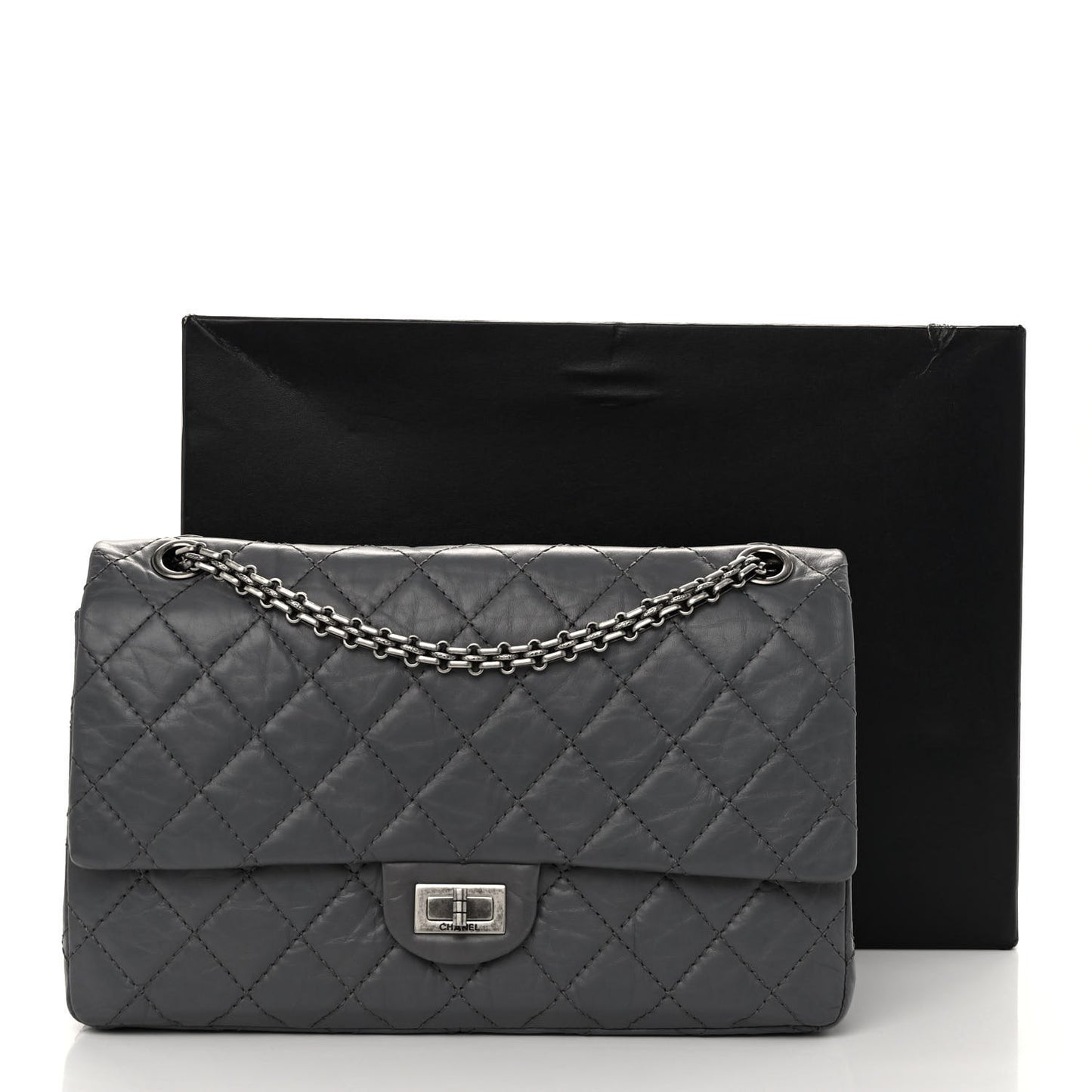 Aged Calfskin Quilted 2.55 Reissue 226 Flap Grey