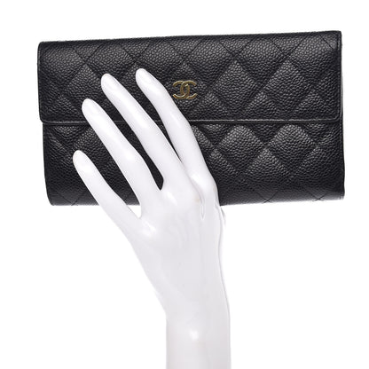 Chanel Caviar Quilted CC Long Double Wallet Black 2 of 8
