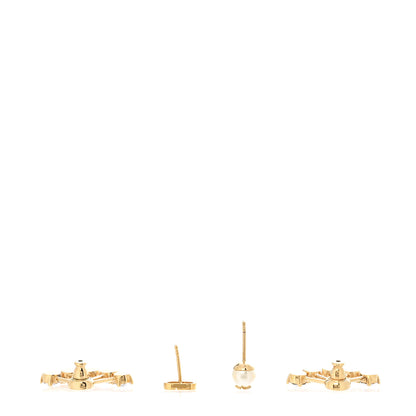 Christian Dior Crystal Pearl Petite CD Earrings Gold 3 of 5