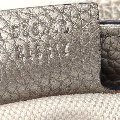 Gucci Metallic Pebbled Calfskin Medium Soho Flap Crossbody Golden Beige 6 of 8