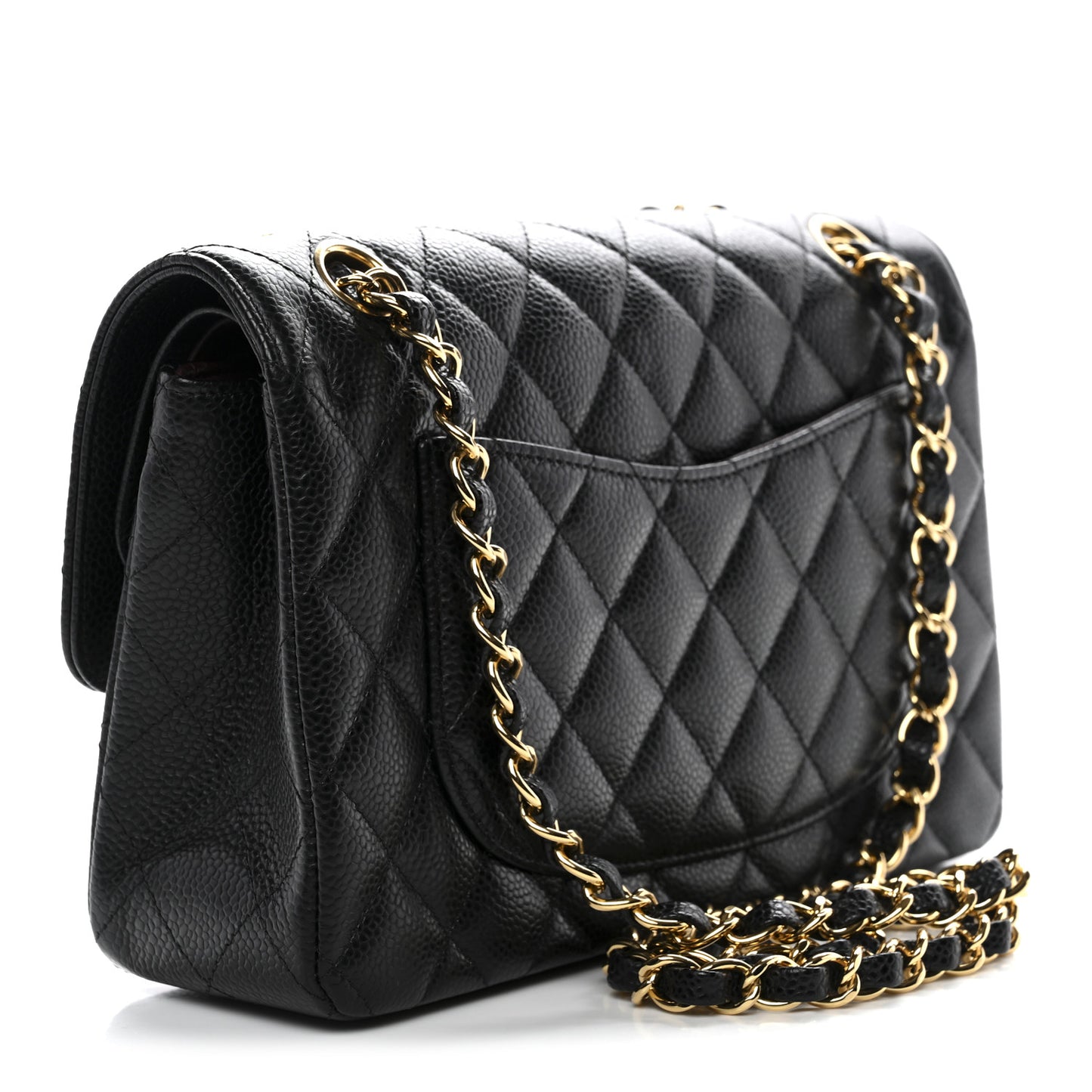 Caviar Quilted Small Double Flap Black