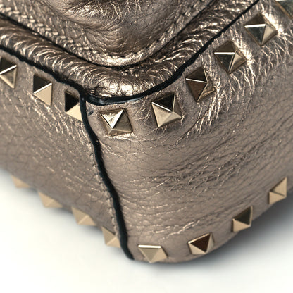 Valentino Garavani Metallic Pebbled Calfskin Mini Rockstud Backpack Sasso 8 of 8