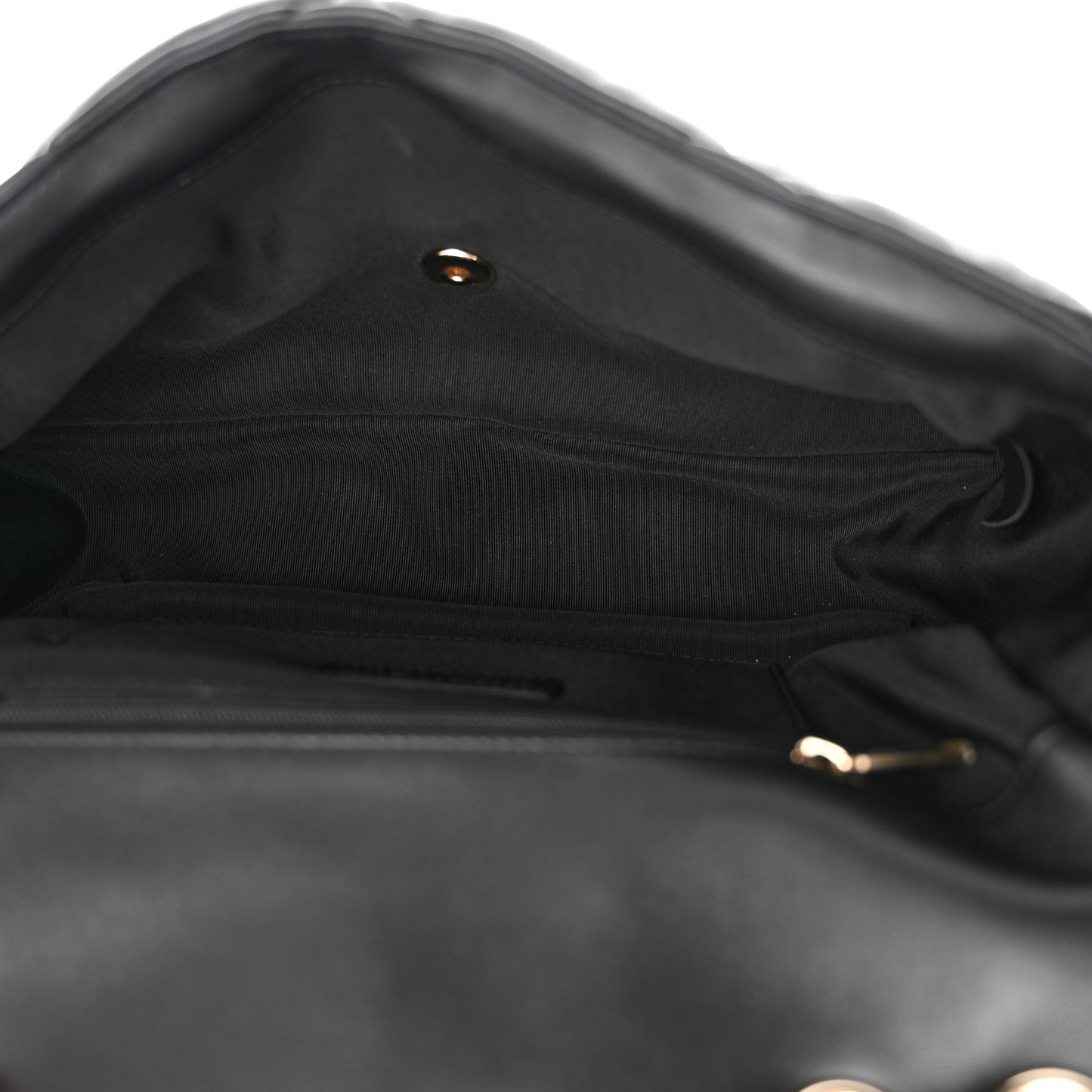 Calfskin Quilted Large Bubbly Flap Black