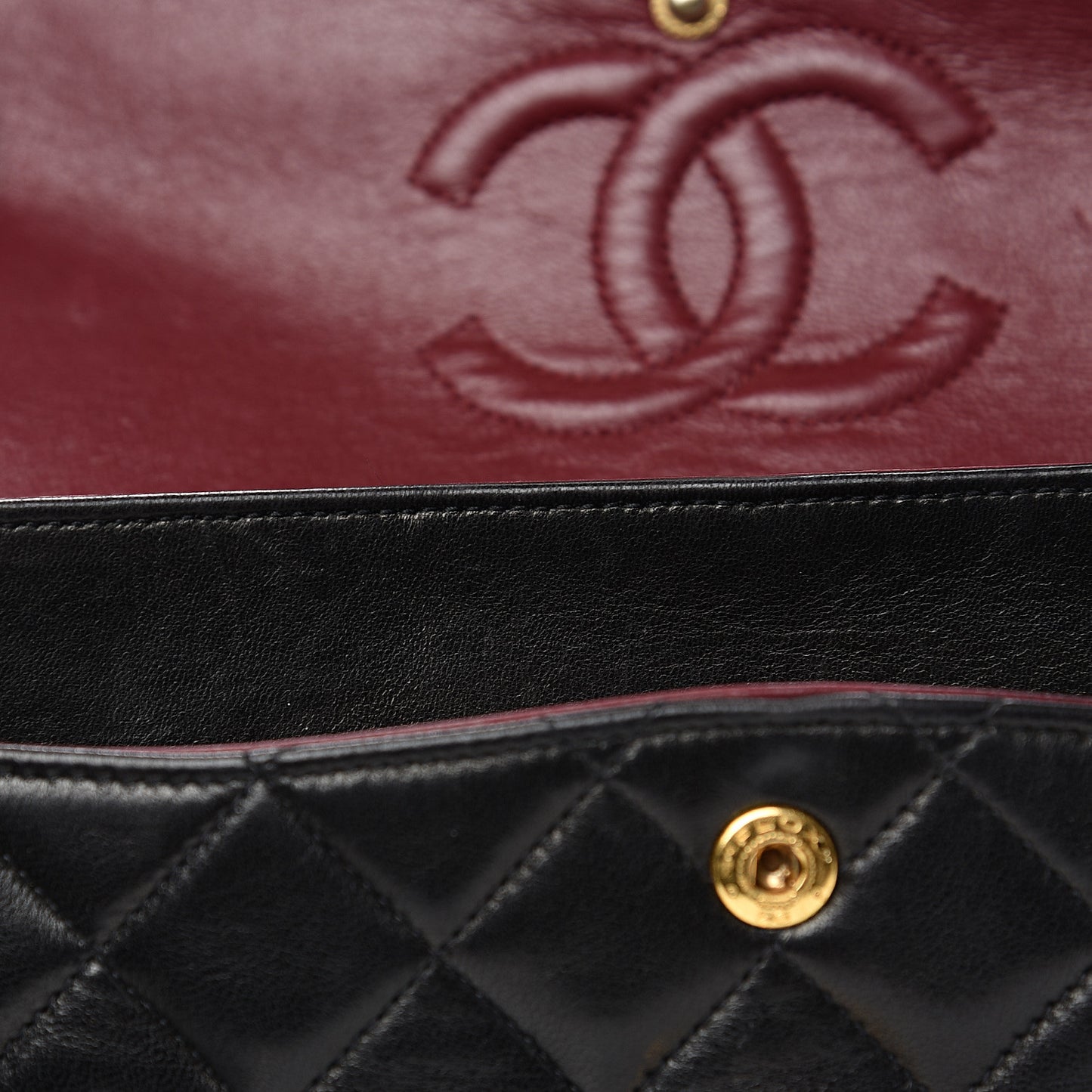 Lambskin Quilted Small Double Flap Black