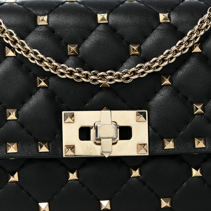 Valentino Garavani Lambskin Rockstud Spike Wallet on Chain Black 8 of 12