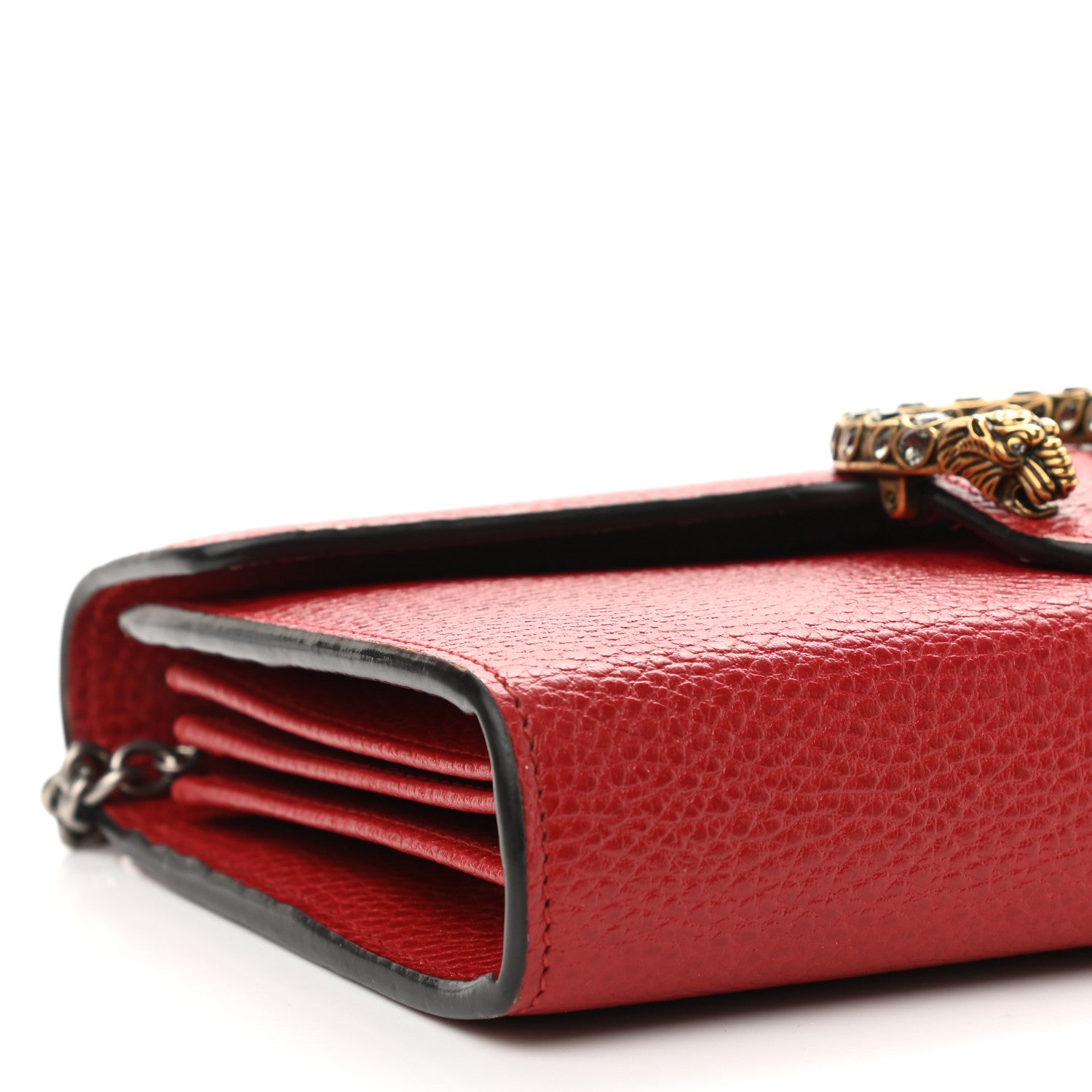 Gucci Calfskin Mini Dionysus Chain Wallet Hibiscus Red 9 of 11
