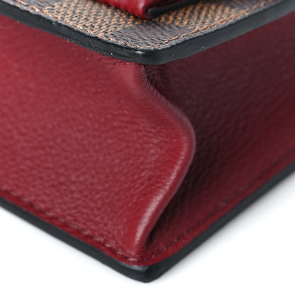 Louis Vuitton Damier Ebene Vavin Chain Wallet Red 8 of 9