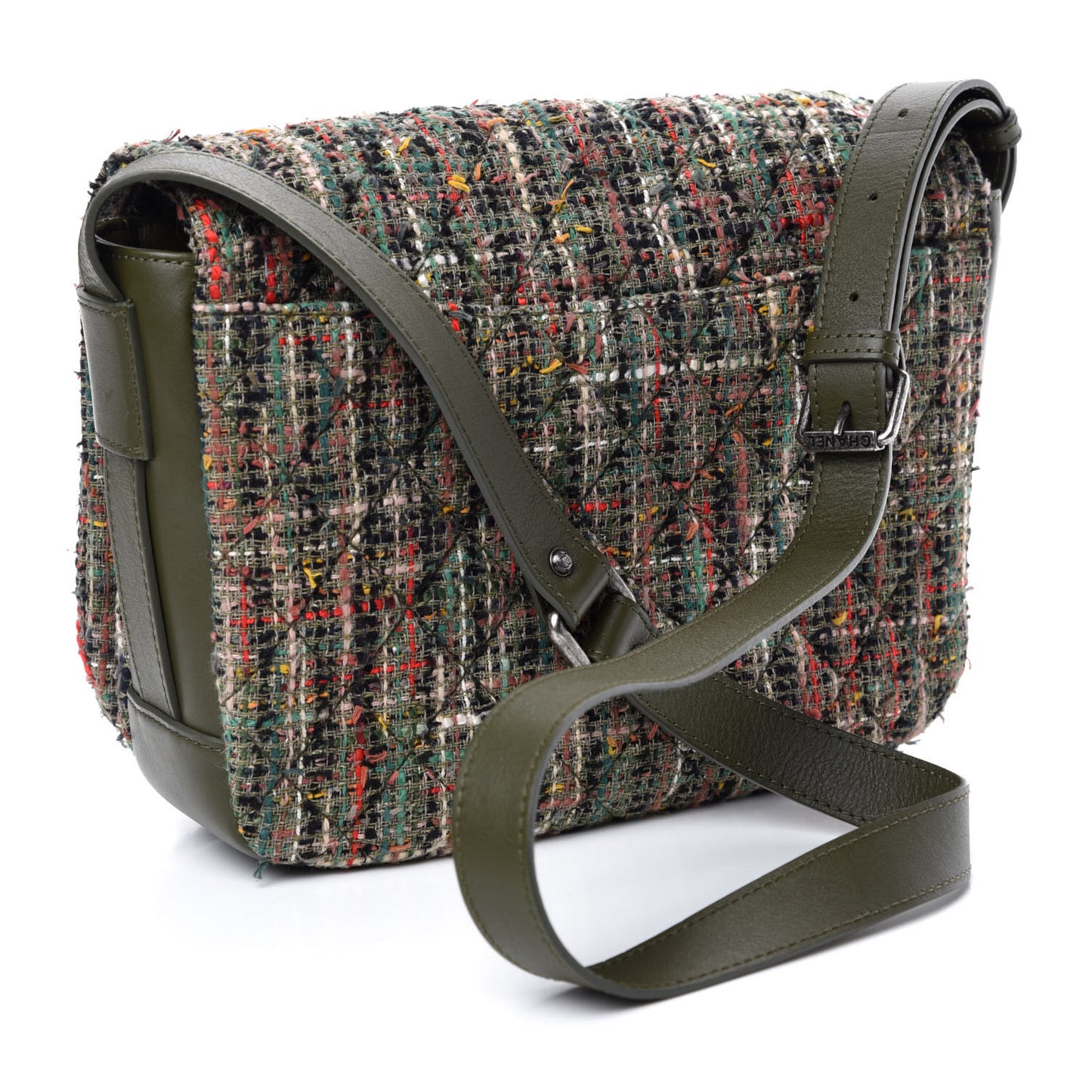 Tweed Sequins Havana Stroll Messenger Khaki