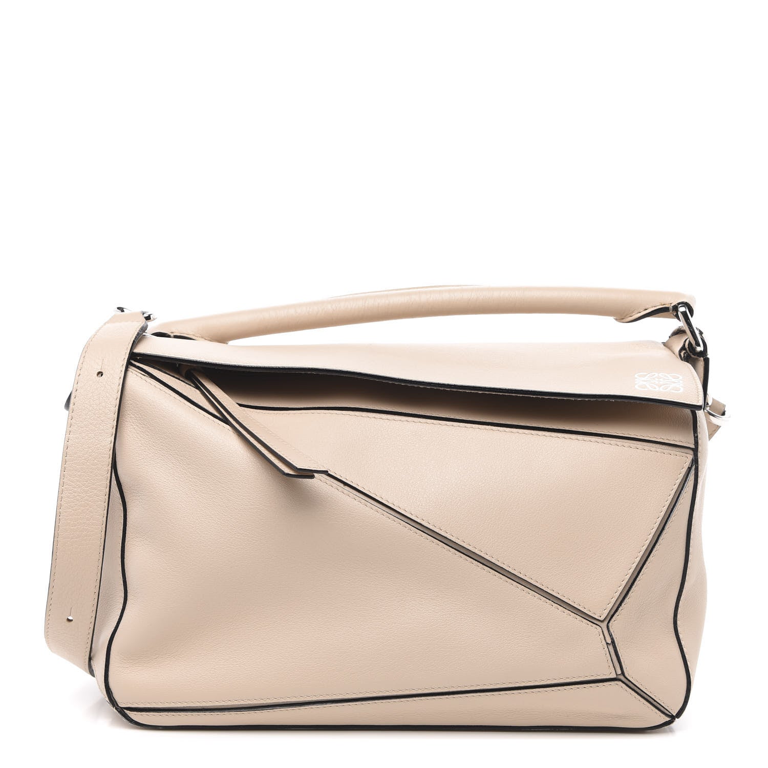 Loewe Calfskin Medium Puzzle Bag Light Oat 1 of 13