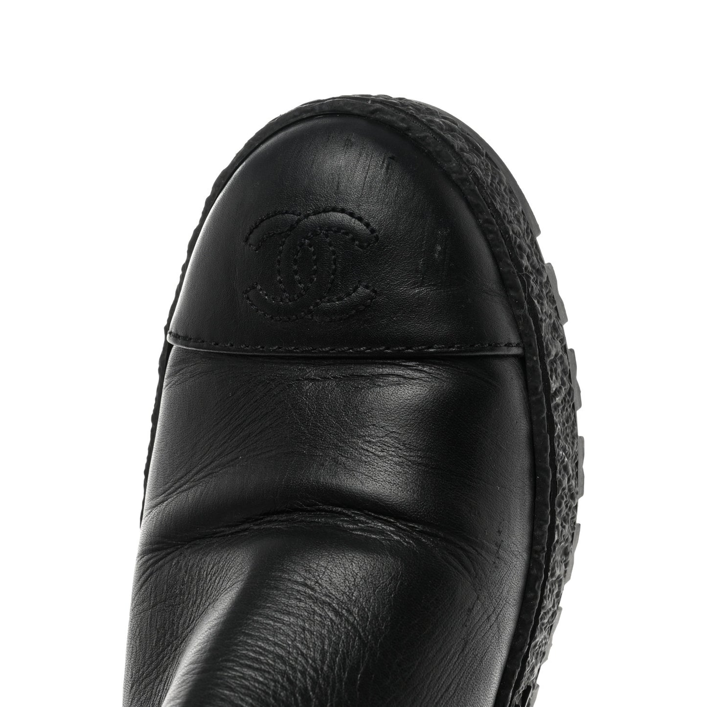 Calfskin Cap Toe CC Ankle Boots 39 Black