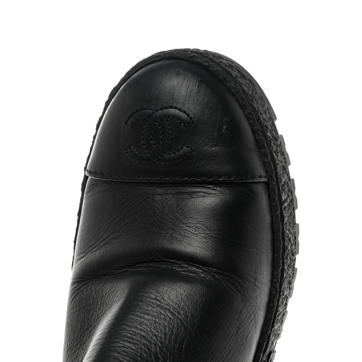 Chanel Calfskin Cap Toe CC Ankle Boots 39 Black 9 of 13