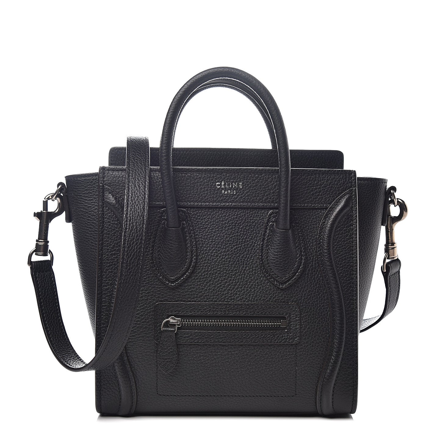 Drummed Calfskin Nano Luggage Black