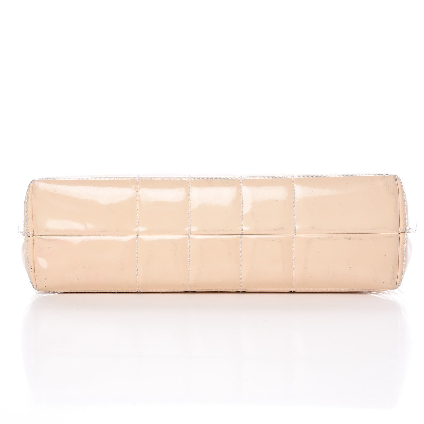 Patent Chocolate Bar East West Tote White