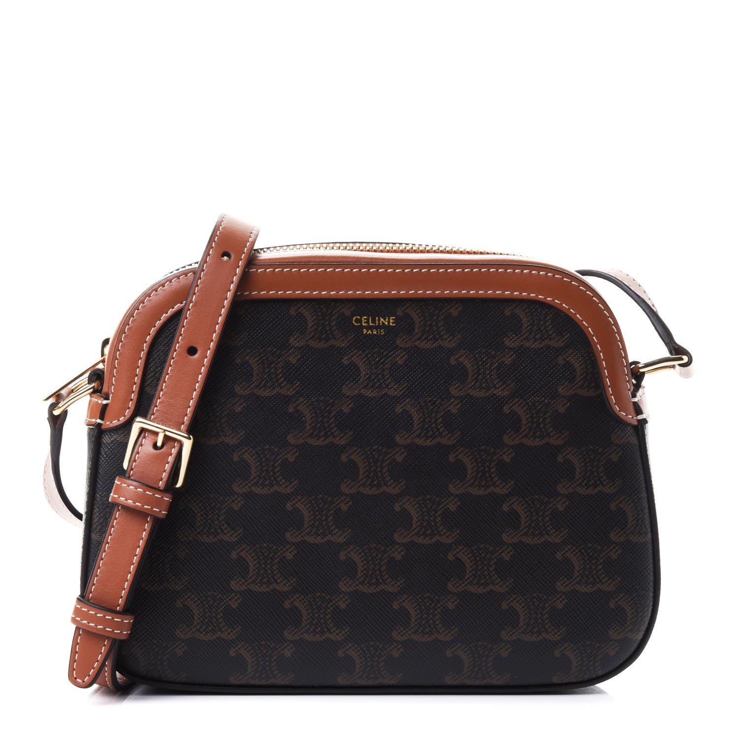 Celine Triomphe Canvas Small Camera Bag Tan 1 of 4