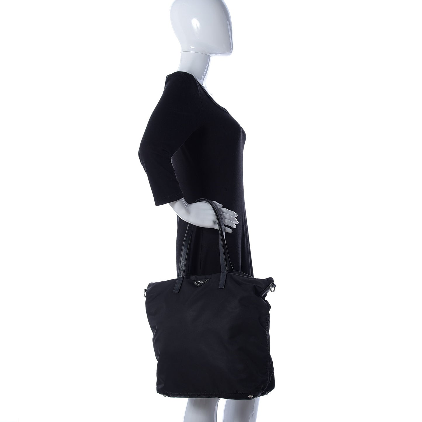 Tessuto Nylon Saffiano Tote Black