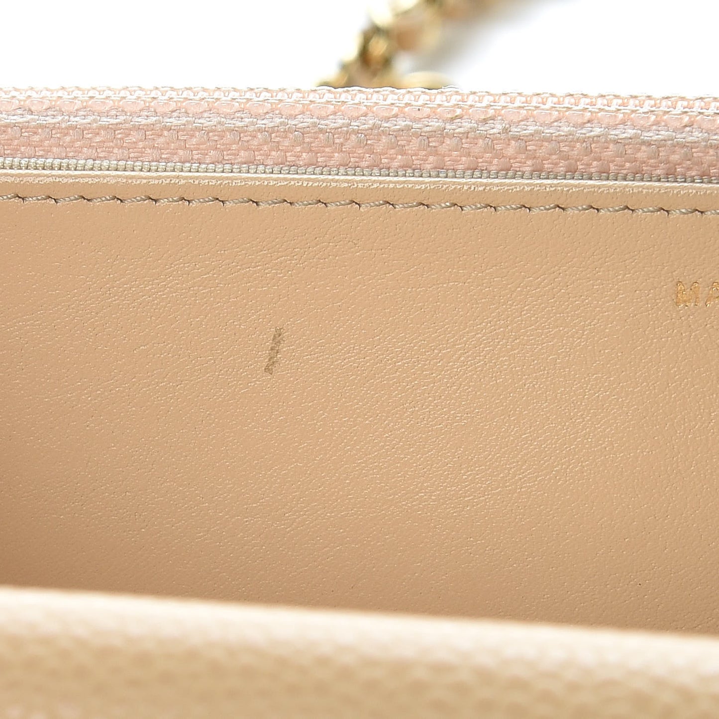 Caviar Quilted Wallet On Chain WOC Beige Clair