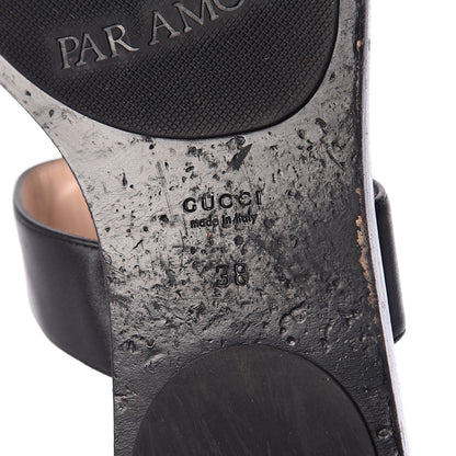 Gucci Calfskin GG Marmont Thong Sandals 38 Black 6 of 7