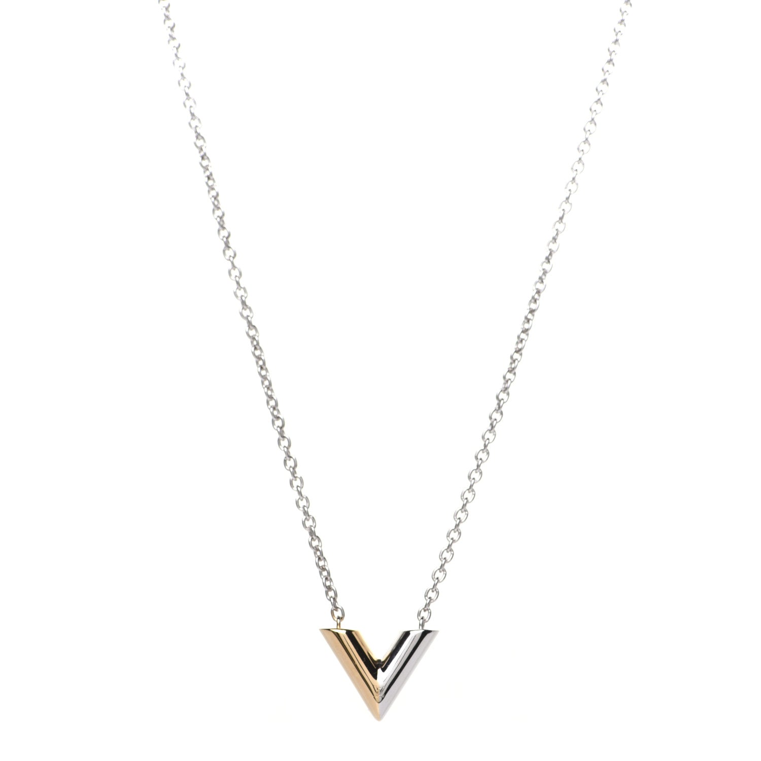 Louis Vuitton Essential V Necklace Silver 1 of 7