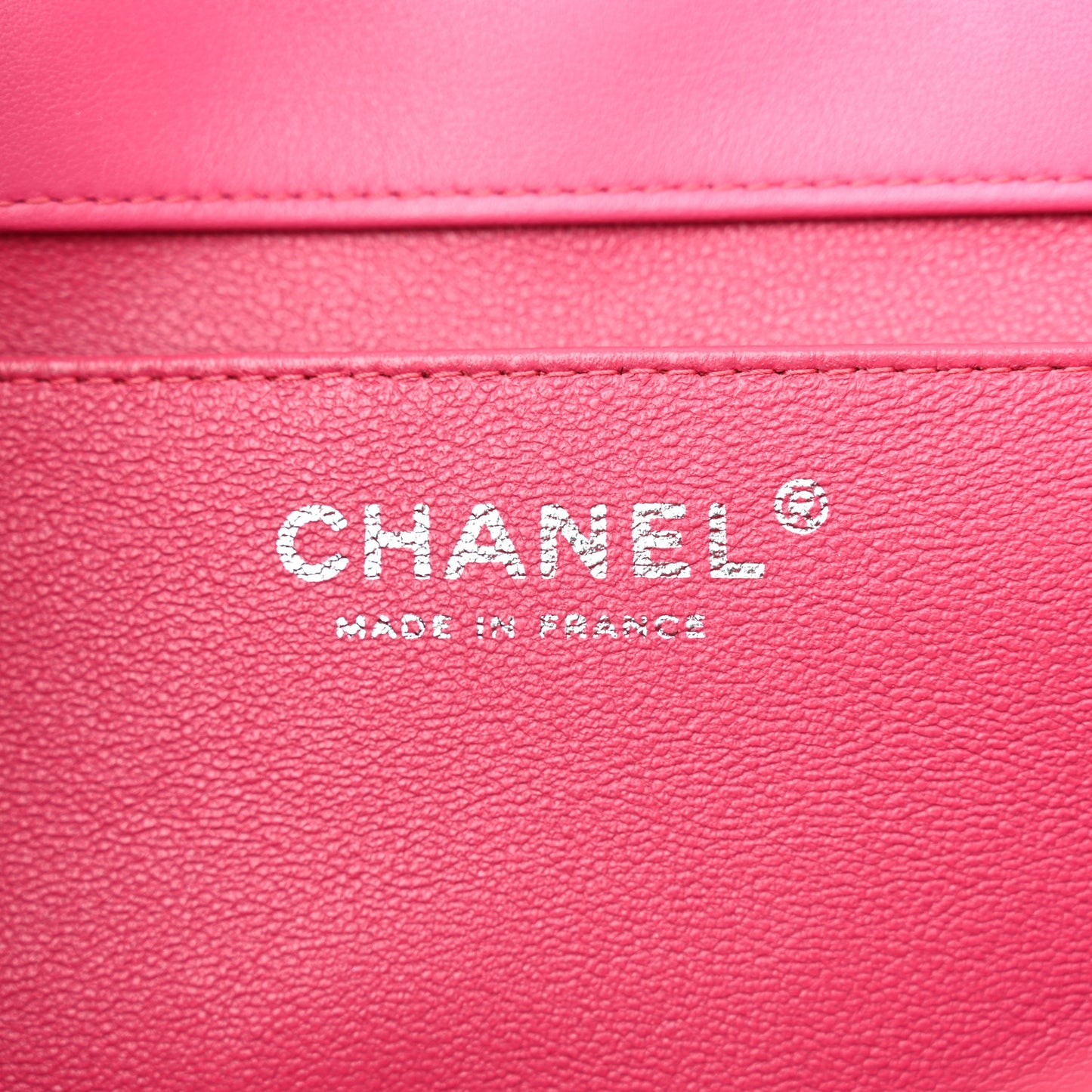 Patent Quilted Clutch with Chain Flap Fuchsia