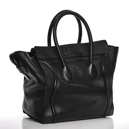 Celine Drummed Calfskin Mini Luggage Black 3 of 14