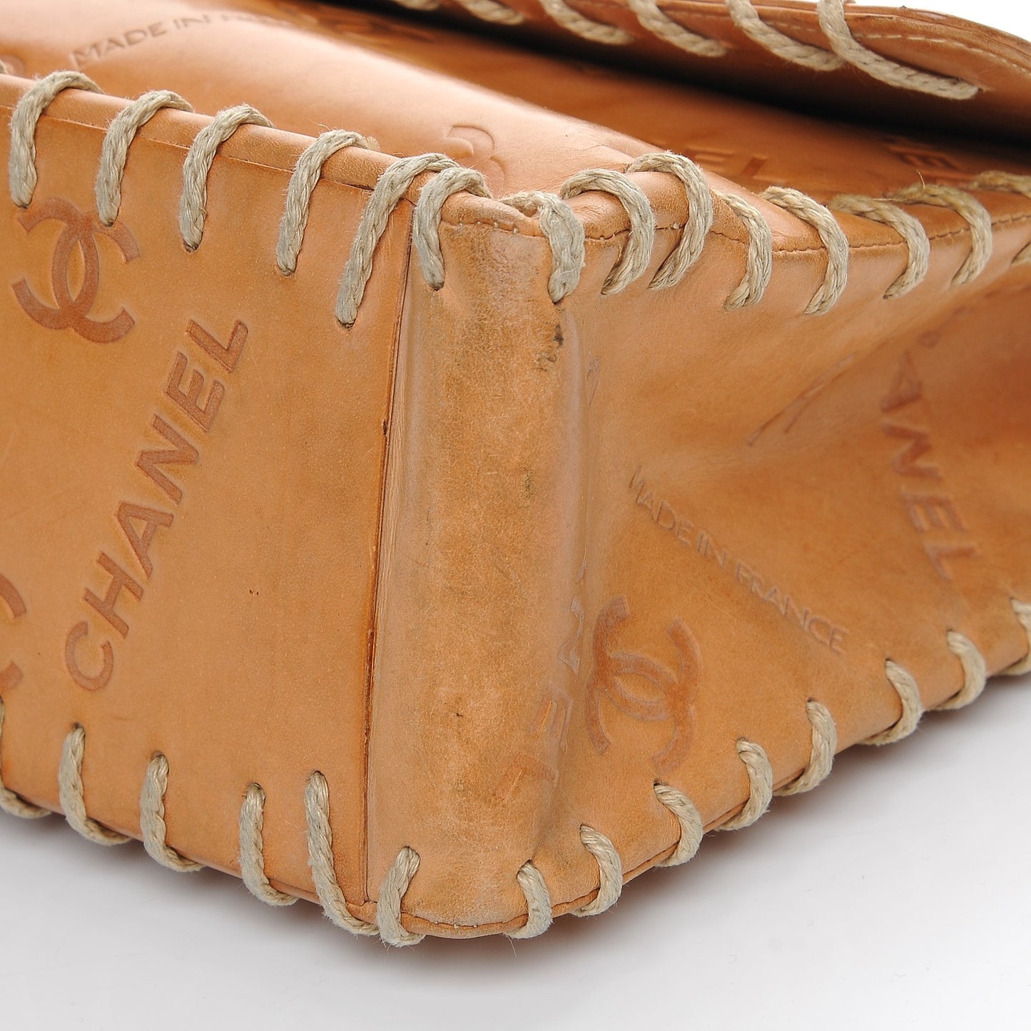 Calfskin Embossed XL Jumbo Flap Natural