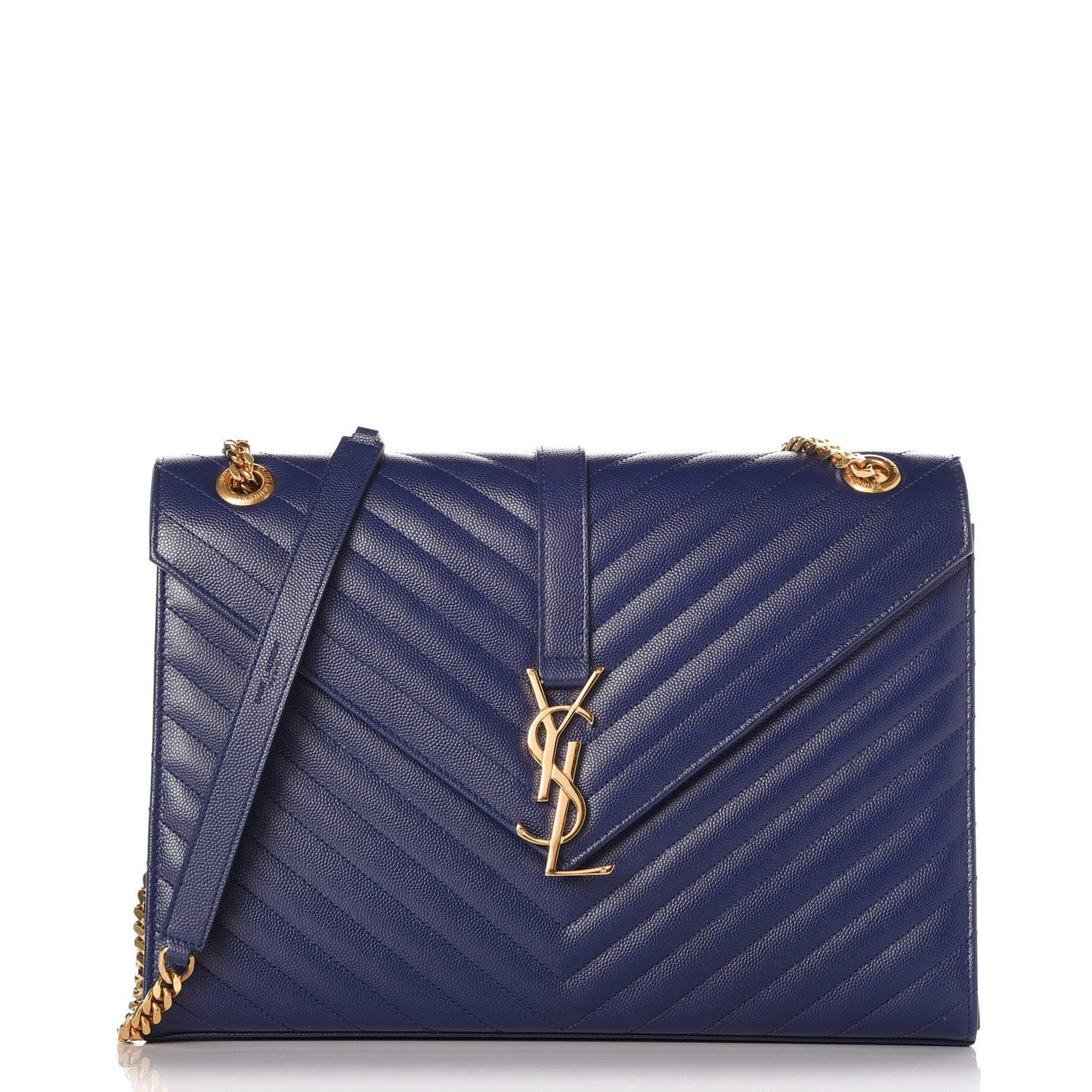 Grain De Poudre Matelasse Chevron Large Monogram Satchel Blue