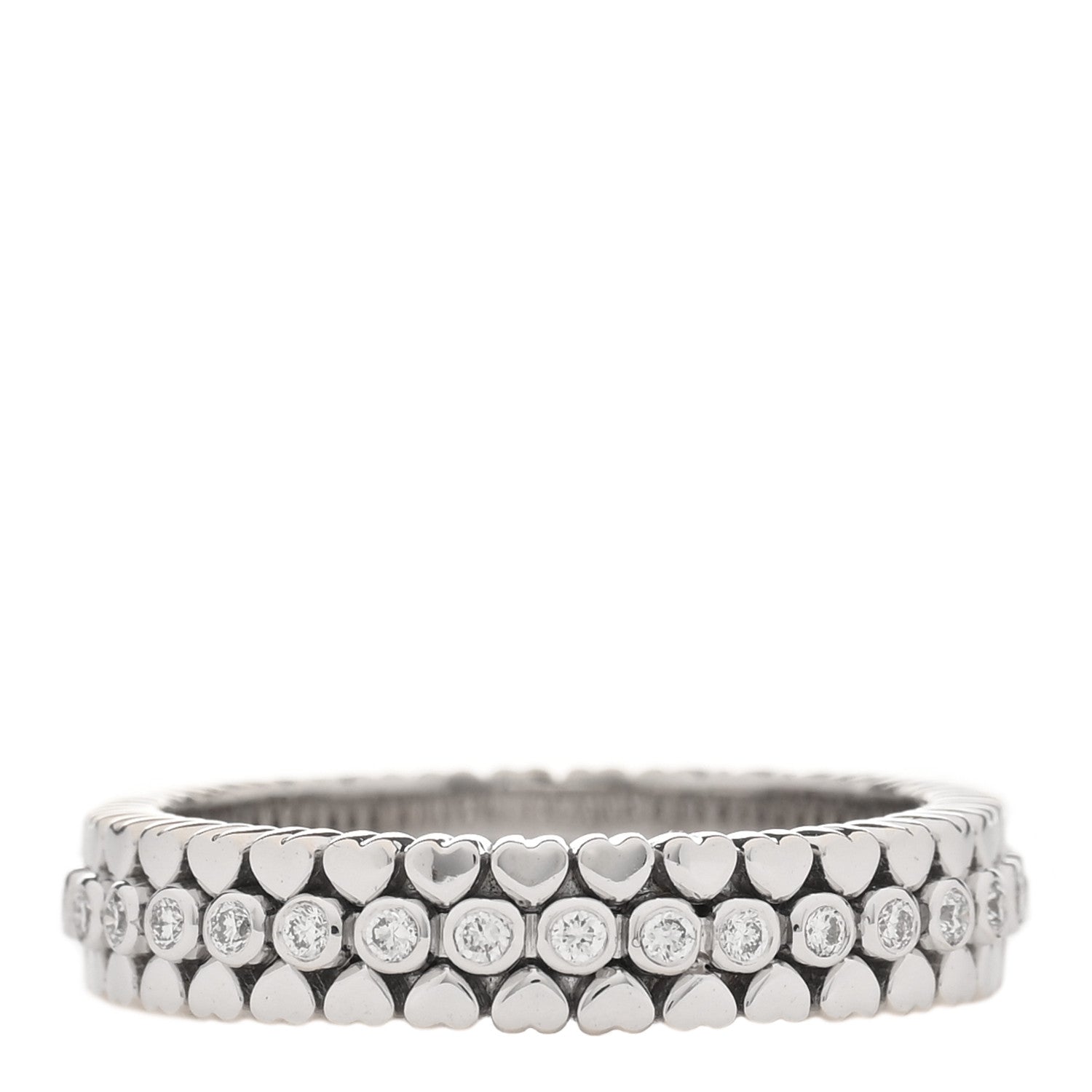Tiffany 18K White Gold Diamond Crown of Hearts Band Ring 51 5.75 3 of 4