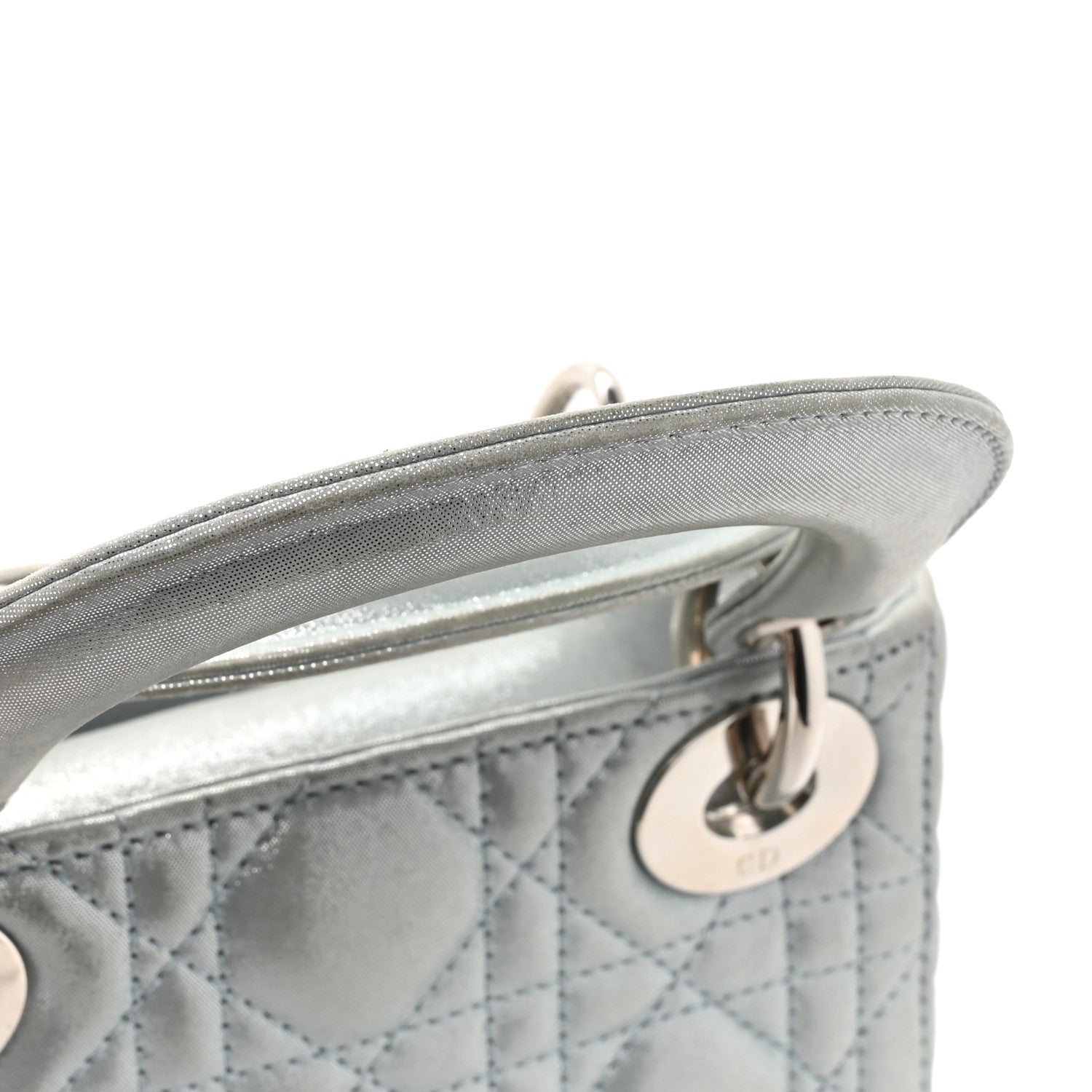 Christian Dior Metallic Lambskin Cannage Mini Lady Dior Light Blue 16 of 16