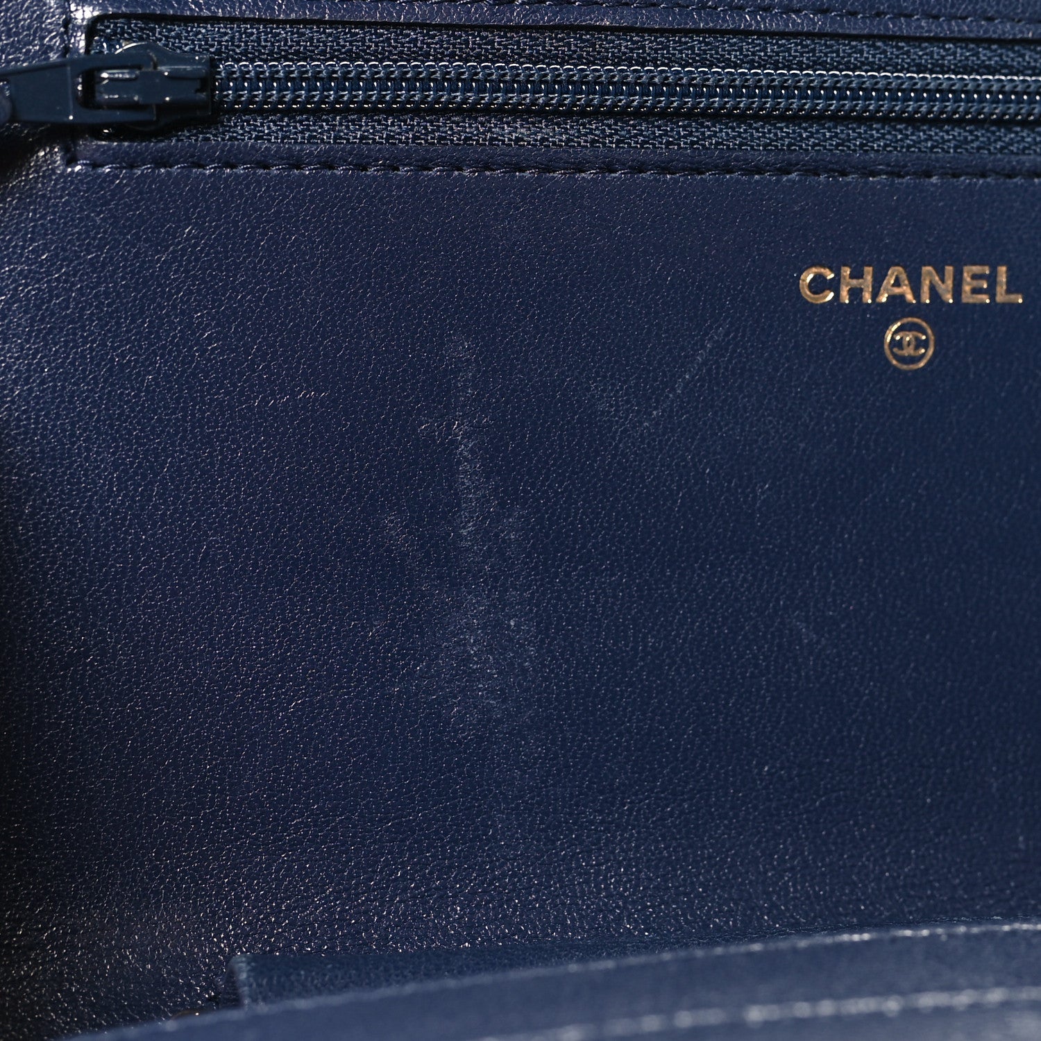 Chanel Sheepskin Quilted Mademoiselle Vintage Wallet On Chain WOC Navy 12 of 12