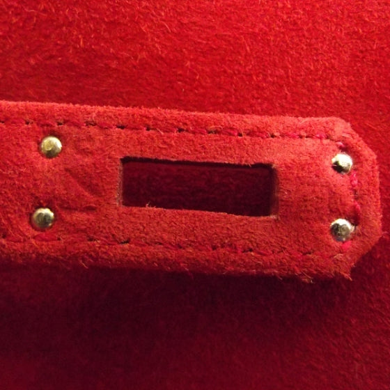Hermes Veau Doblis Birkin 25 Orange Suede 11 of 13