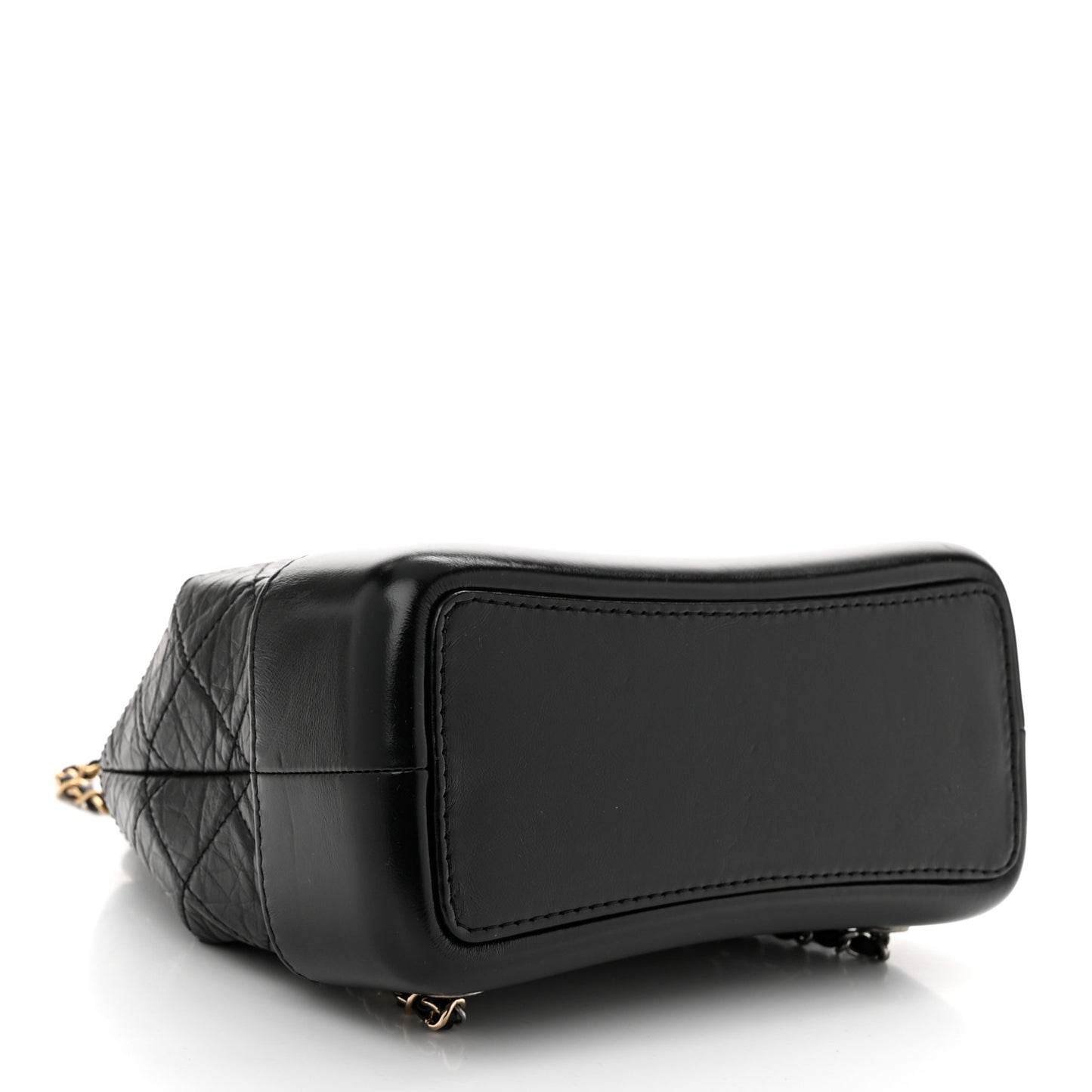 Aged Calfskin Quilted Small Gabrielle Backpack Black