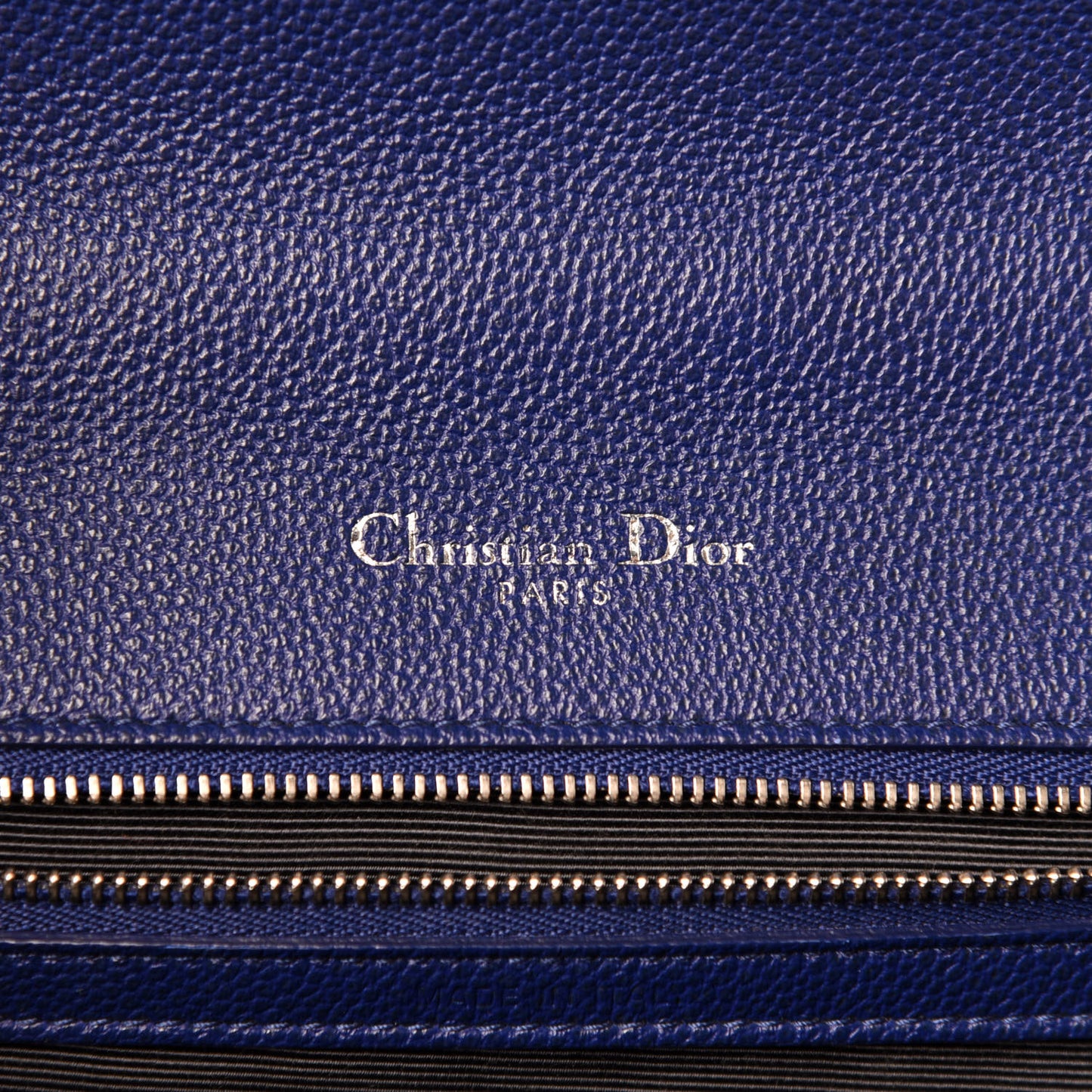 Grained Calfskin Medium Diorama Flap Bag Blue