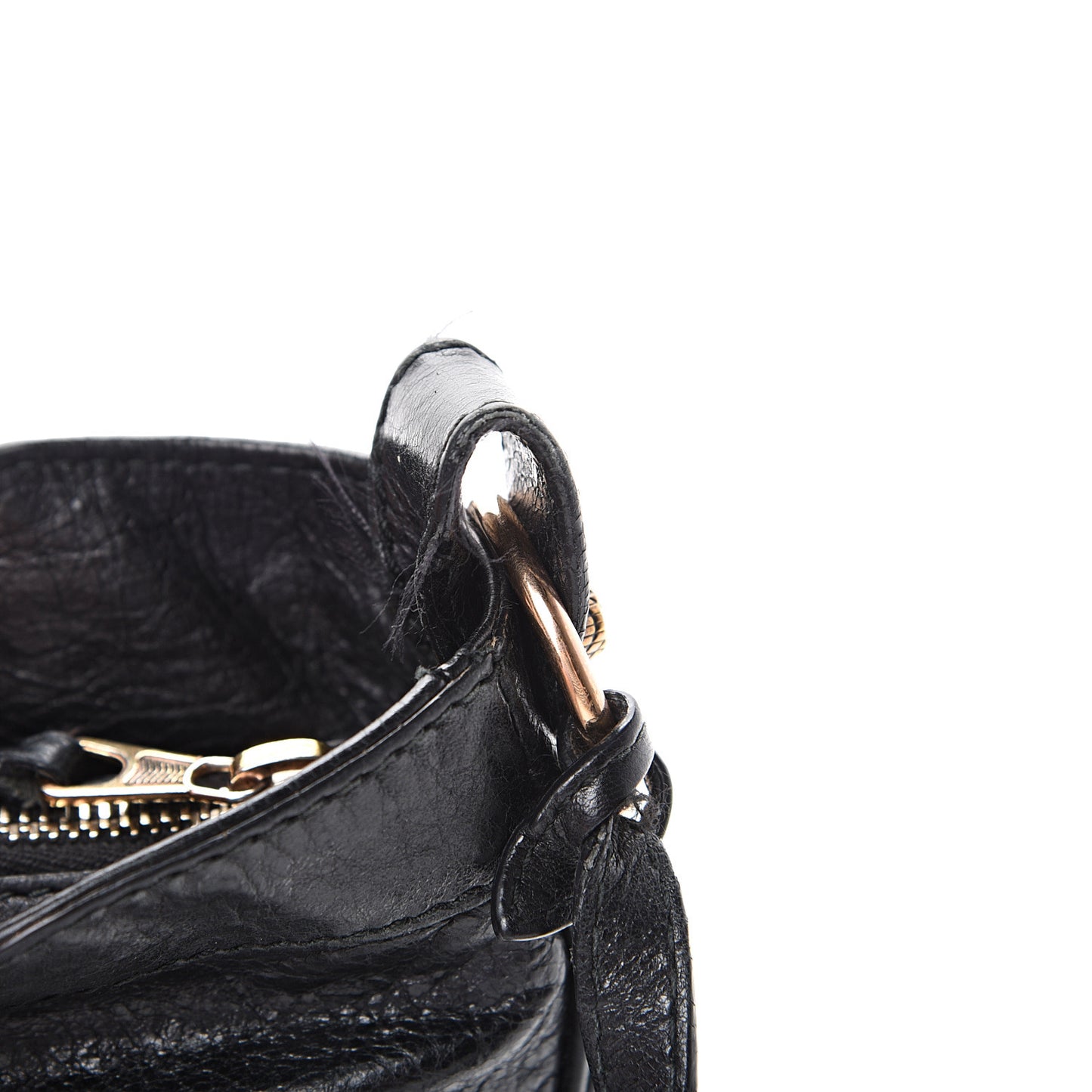 Agneau Giant 12 Rose Gold Hardware Hip Black
