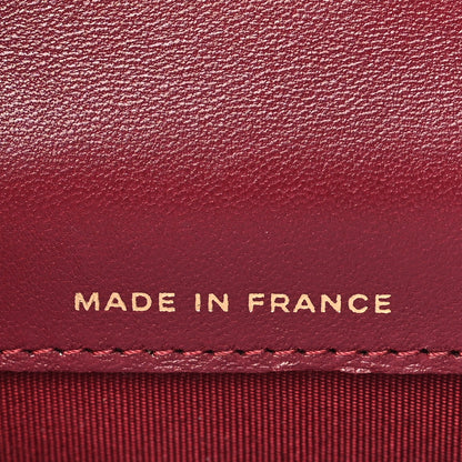 Chanel Lambskin Quilted Top Handle Flap Coin Purse With Chain Burgundy 6 of 11