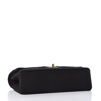 Chanel Jersey Quilted Medium Double Flap Black 4 of 10