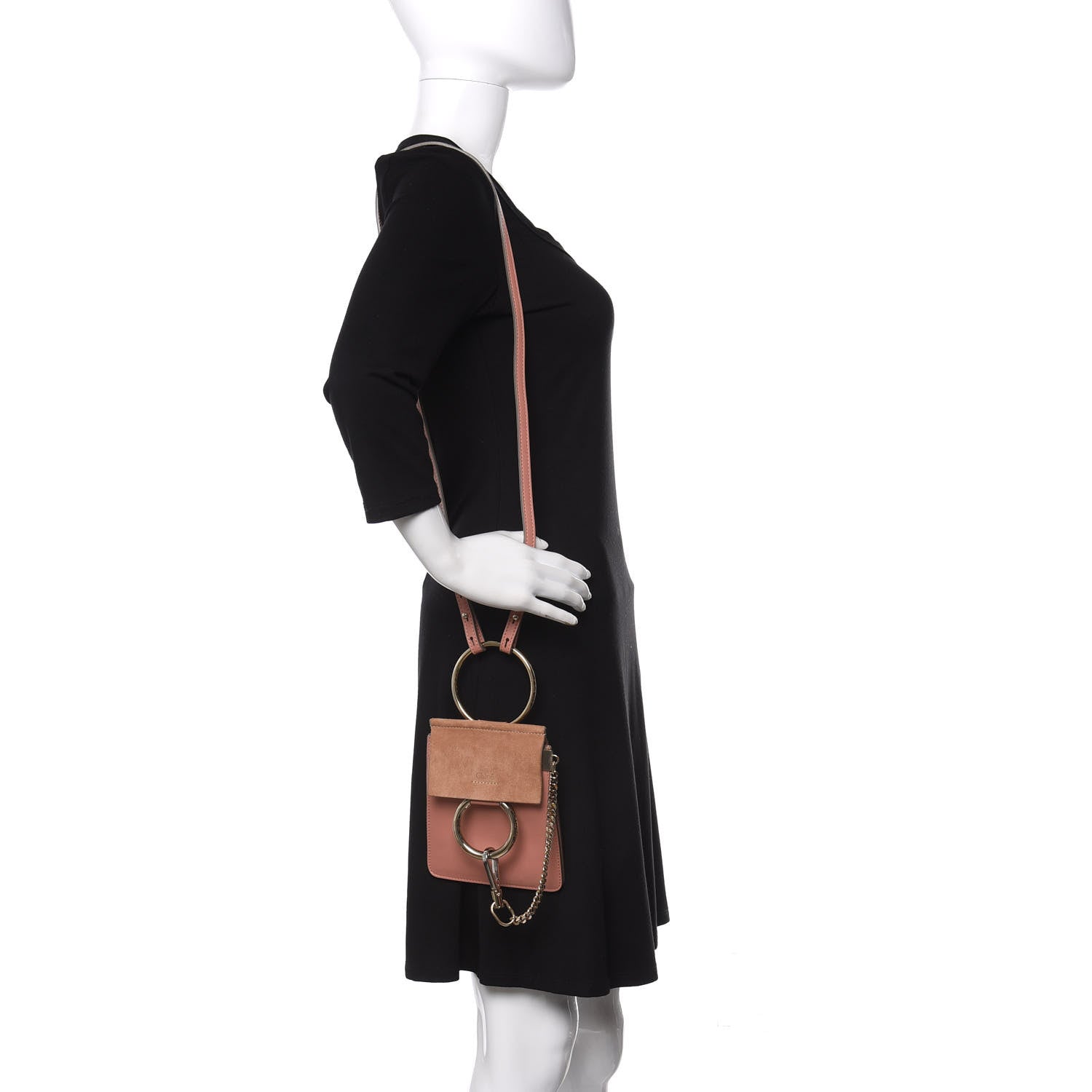 Chloe Suede Calfskin Mini Faye Bracelet Bag Ideal Blush 2 of 10