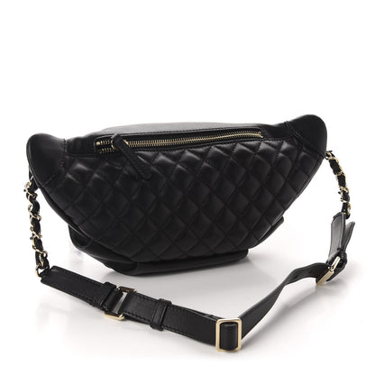 Chanel Lambskin Quilted Waist Bag Fanny Pack Black 3 of 11