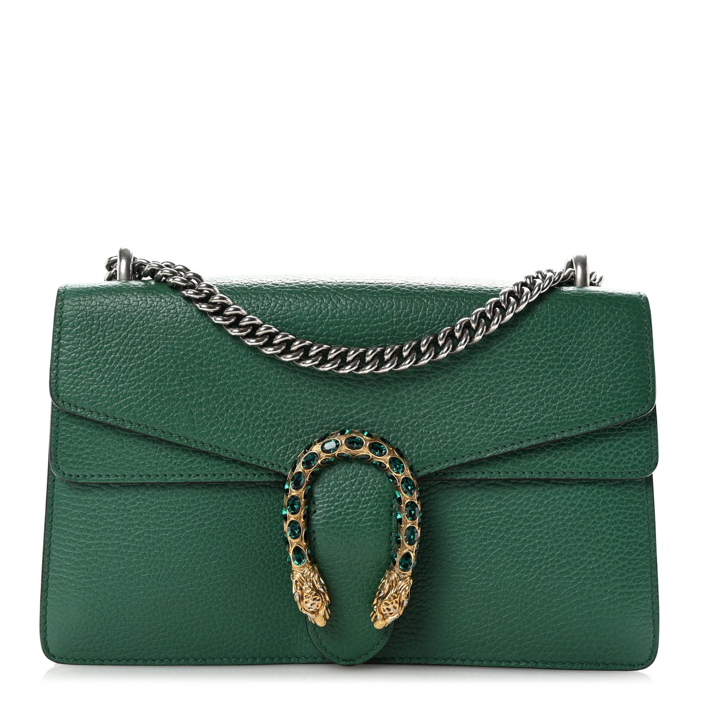 Pebbled Calfskin Small Dionysus Shoulder Bag Emerald