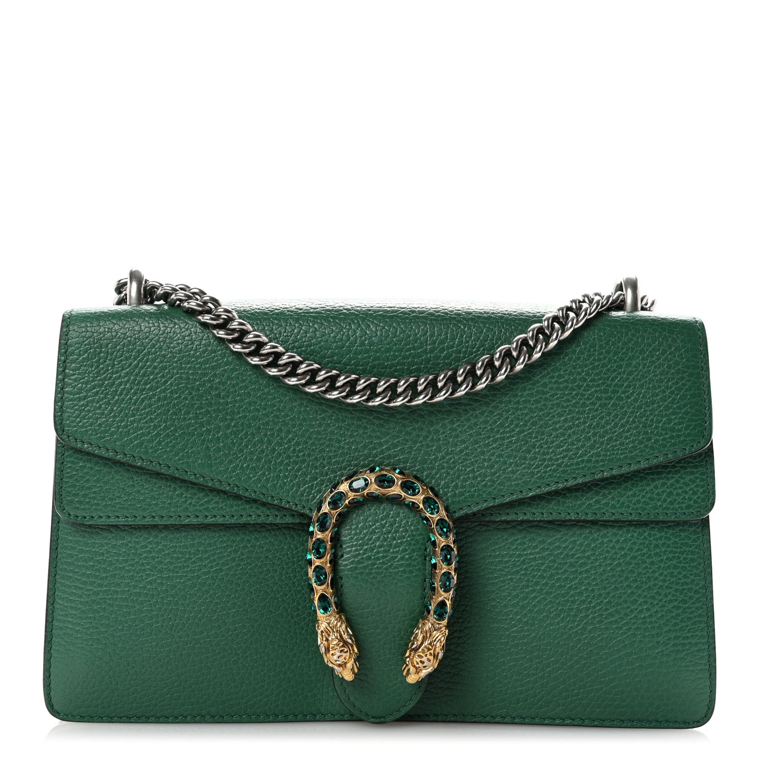 Gucci Pebbled Calfskin Small Dionysus Shoulder Bag Emerald 1 of 14